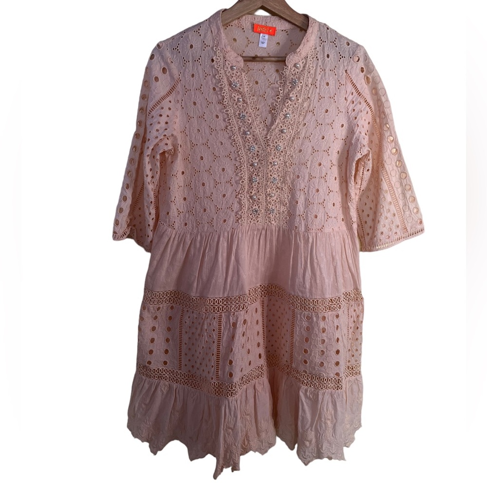 RIVER ISLAND Broderie Cover-Up Shirtdress Size S - Picture 2 of 7